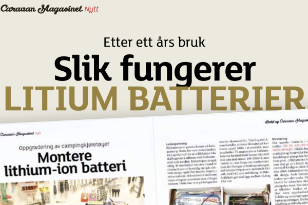 Bobil og Caravan magasinet - Artikkel - Ett års bruk litium batterier
